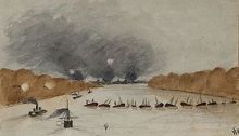 Painting, Battle of New Bern, by Herbert Eugene Valentine